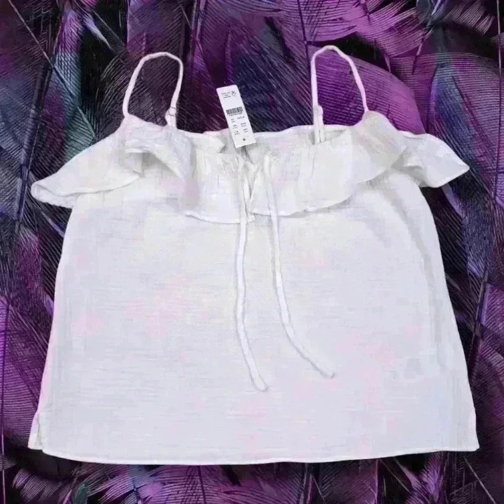 NWT J.Crew Ruffle Soft Gauze Camisole Crisp White Cotton top